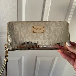 Michael Kors Gold Wallet and Wristlet